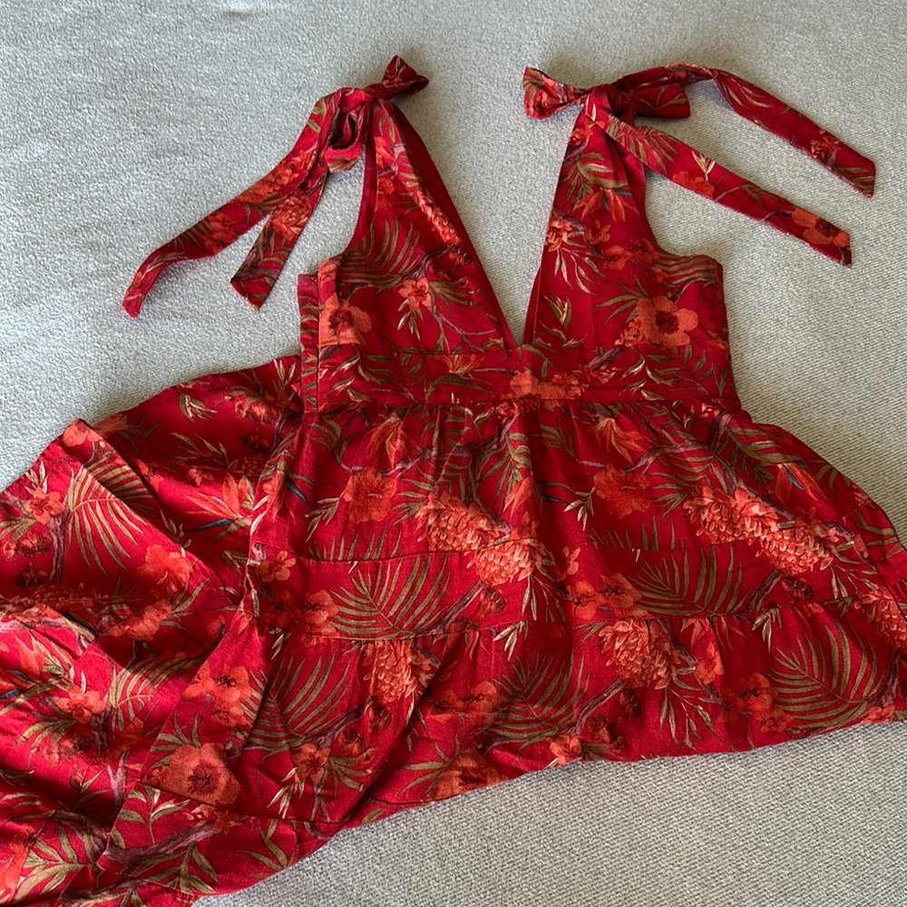 House of Harlow 1960 Red Floral Midi Dress